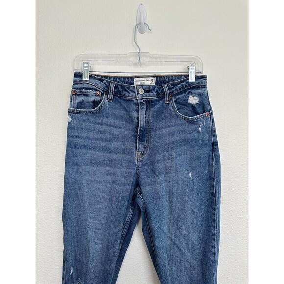 Abercrombie Women's Curve Love Jeans Mom High Rise Medium Wash Distress Sz 28 - Picture 3 of 7
